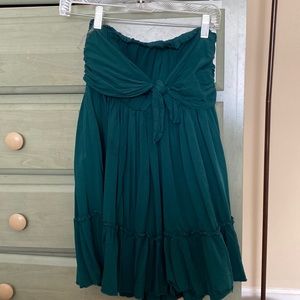dark green tube top dress